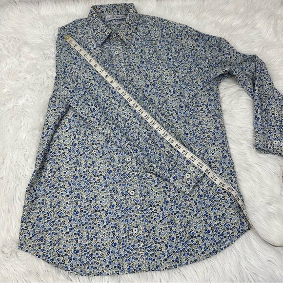 Nick Graham Men’s Blue Everywhere Floral Casual Button Down Shirt L/32-33 16.5 - Picture 10 of 10